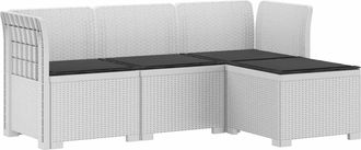 vidaXL Sof&aacute; De Jard&iacute;n Para 4 Personas Con Cojines Y Dise&ntilde;o De Rattan Vidaxl