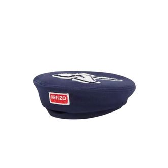 Kenzo Hats, male, Blue, Size: ONE SIZE K Logo Embroidered Wool Beret