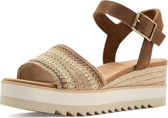 Toms Diana Sandal Womens Sandals Dark Beige : 7.5 B - Medium, Leather/Rubber