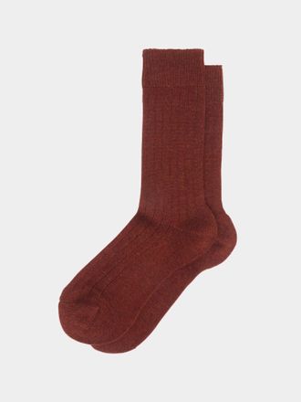 Maria La Rosa Mens Ribbed Cashmere Socks One Size