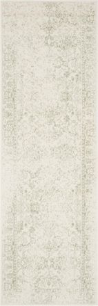 Safavieh Alfombra vintage de polipropileno blanco/verde, 76 x 305 cm