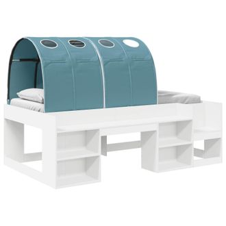 vidaXL Cama Con T&uacute;nel 3 Pcs Blanco Y Azul Claro Madera De Ingenier&iacute;a Vidaxl