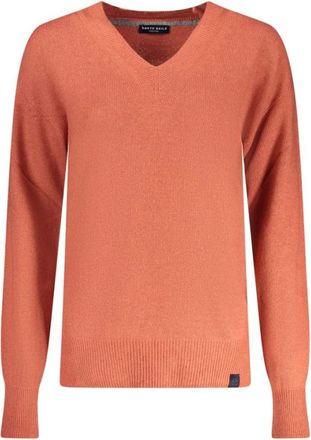 North Sails V-neck Saddle Shoulder Sweater - Dames - V-hals truien - Roze - S - Wol - Truien & Vesten