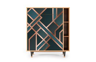 StoryZ Aparador azul-verde 2 cajones y 2 puertas L 94 cm