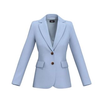 Marella Blazers, female, Blue, Size: 2XL Blue Malizia Double Cotton Jacket