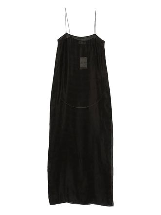 Matteau Sheer Cami midi dress - women - Silk/Linen/Flax - 1 - Black