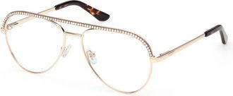 Guess Gu50321 Pilot Optisch Frame - Dames - Accessoires - Geel - Maat: 56 MM