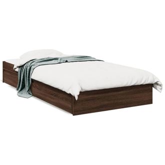 Berkfield Home Bed Frame w/Drawers Frame Brown Oak 75x190 cm Small Single