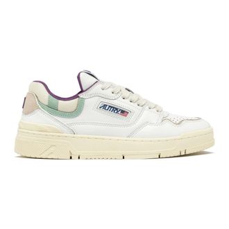 Autry Sneakers, female, White, Size: 6 US White Leather Sneakers with Suede Accents