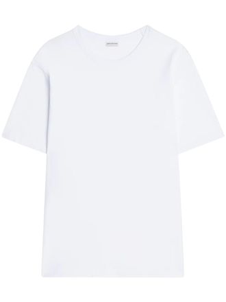 Dries Van Noten Plain White Short-Sleeve T-Shirt with Relaxed Fit