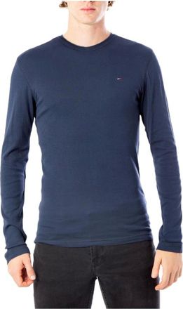 Tommy Hilfiger Camiseta de manga larga con cuello redondo - Tops - Hombre - Azul - 2XL