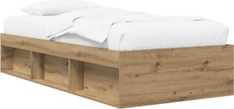 vidaXL Estructura De Cama Con Almacenamiento Roble Artisan 80 X 200 Cm Vidaxl
