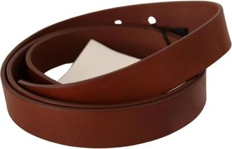 Costume National Bruin Leren Riem met Zilveren Sluiting - Dames - Riemen - Bruin - ONE Size - Leer - Accessoires