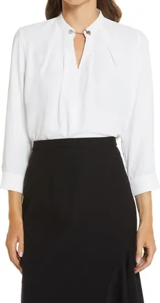 Ming Wang Chain Neck Blouse in White at Nordstrom Rack, Size Small