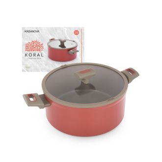 KASANOVA Casseruola 28 cm antiaderente ceramico Koral con coperchio