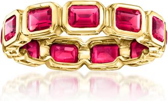 RS Pure by Ross-Simons Lab-Grown Ruby Eternity Band in 18kt Gold Over Sterling