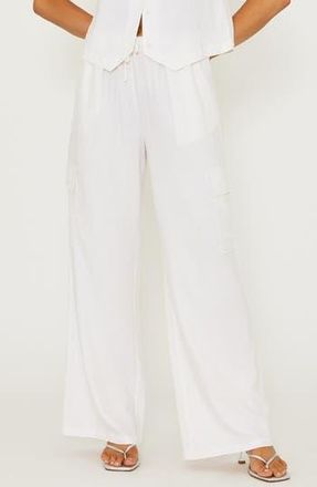 Beach Riot Amara Cover-Up Cargo Pants in White Line at Nordstrom Rack, Size Medium