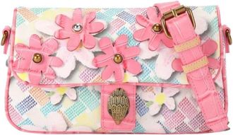 Kurt Geiger Schoudertas met bloemenprint en antieke messing accenten - Dames - Schoudertassen - Roze - ONE Size - Tassen