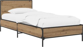 vidaXL Estructura De Cama Con Cabecero Roble Artisan 80 X 200 Cm Vidaxl