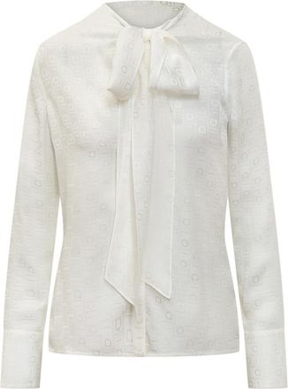 Ferragamo White Logo Round Neck Top