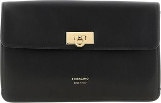 Ferragamo Harley Clutch - Dames - Clutches - Zwart - ONE Size - Leer - Tassen