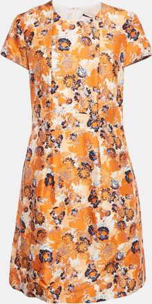 HUGO BOSS Boss By Hugo Boss Orange Floral Print Silk Short Dress