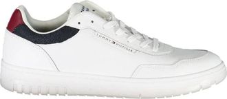 Tommy Hilfiger Schoenen, Heren, Wit, 46 EU, Witte Leren Sneaker met Veters