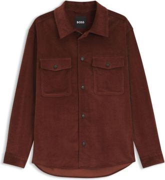 BOSS Relaxed-fit overshirt in stretch corduroy