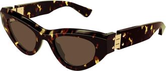 Bottega Veneta Stijlvolle Zonnebril - Dames - Zonnebrillen - Bruin - 49 MM - Accessoires
