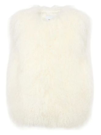 Yves Salomon lambskin gilet - women - Lamb Shearling/Silk - 40 - White