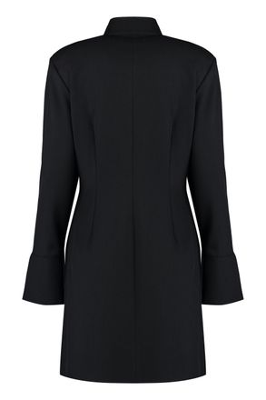 Genny Wool-Blend with Flap Pockets Dress - Black