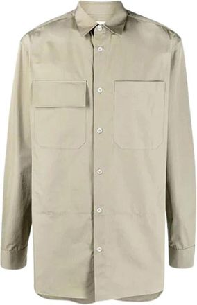 Jil Sander Katoenen overhemd - Heren - Casual Overhemden - Groen - XS - Katoen - Overhemden