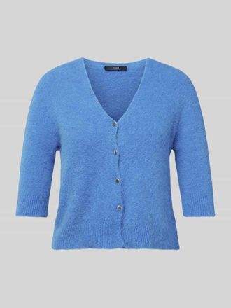 Oui Strickjacke mit Knopfleiste in Blau, Gr&ouml;&szlig;e 40