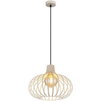 Nowa Globo Mateo L&aacute;mpara De Techo Colgante Con Marco De Alambre, Color Crema Mate, 1 Bombilla E27