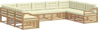 vidaXL Conjunto De Sof&aacute;s De Exterior 9 Uds. Blanco Y Crema Vidaxl