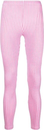 Comme Des Garçons vertical-stripe leggings - men - Polyurethane/Nylon - M - Pink