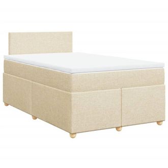 vidaXL Cama Box Spring Con Colch&oacute;n Tela Color Crema 120x200 Cm Vidaxl