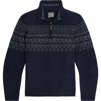 Royal Robbins Arch Rock Quarter Zip Merino Wool Pullover in Navy Heather Shasta Pt at Nordstrom, Size X-Large