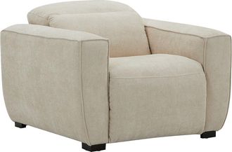 Vente-Unique Sill&oacute;n relax el&eacute;ctrico de tela beige LAGUNDI