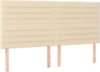 vidaXL Cabecero Con Luces Led Tela Crema 160x5x118/128 Cm Vidaxl