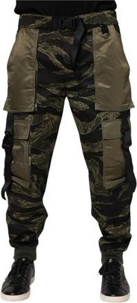 Dolce & Gabbana Camouflage Cargo Broek met Ritssluiting - Heren - Slim Fit Broeken - Veelkleurig - L - Katoen - Broeken