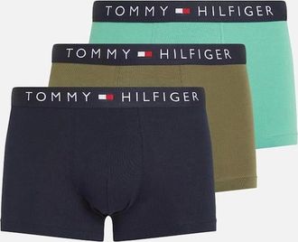 Tommy Hilfiger Mens Tommy Hilfiger 3-Pack Original Boxer Trunks, Desert Sky/Utility Olive/Green - Black - Size: 32/30/31