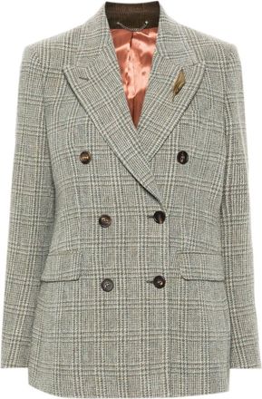 Golden Goose Diva double-breasted blazer - women - Viscose/Viscose/Virgin Wool/Wool/Cotton/Polyester - 40 - Green