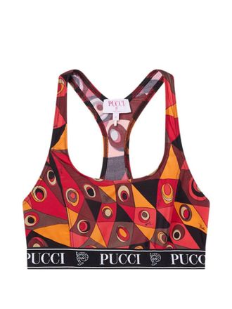 Pucci Orange Printed Scoop Neck Tank Top