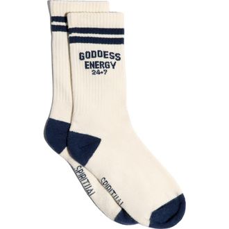Spiritual Gangster Goddess Energy Crew Socks in Vintage White at Nordstrom
