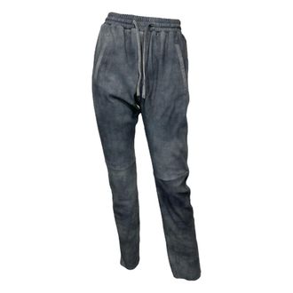 Oakwood Leather Trousers, female, Gray, Size: XS Gift 65042 Suede Leather Jogging Trousers