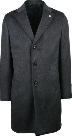 Lubiam Grey Virgin Wool-Cashmere Coat