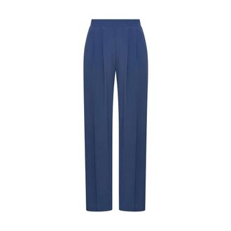 Maliparmi Wide Trousers, female, Blue, Size: 2XL Fluid Crepe Trousers