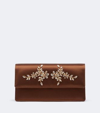 Manolo Blahnik Capripla embellished satin clutch