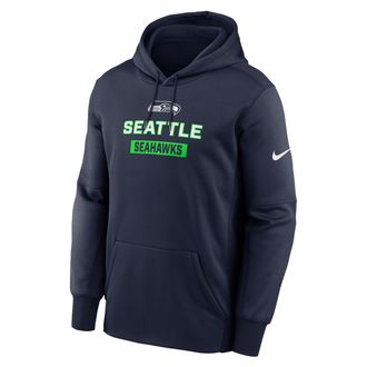 Nike Mens Seattle Seahawks Toss Sweep Mens Nike Therma NFL Pullover Hoodie in Blue | NKAQ41S78-WQA